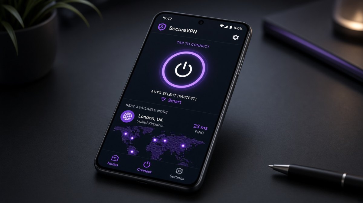 快连 APP 节点列表示意