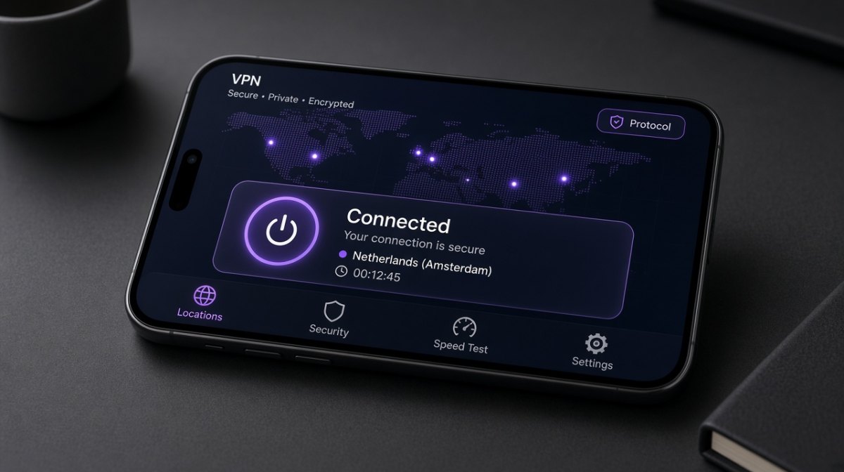 快连 APP 收藏与个人中心示意
